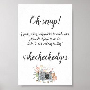 Smaller Wedding hashtag bridal shower Poster