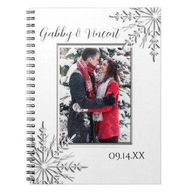 Snowflake Winter Wedding Photo Notebook