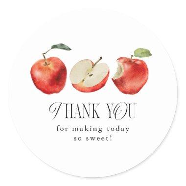 So Sweet Apple Bridal Shower Favor  Classic Round Sticker