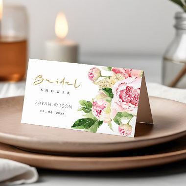 Soft Blush Green Peony Floral Bridal Shower Place Invitations