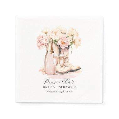 Southern Cowgirl Boots Peonies BRIDAL SHOWER Napkins