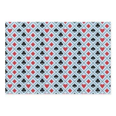 Spade, diamond, heart &club playing Invitations pattern wrapping paper sheets