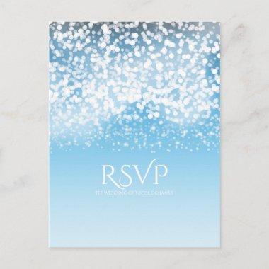 Sparkling Lights Romantic Winter Wonderland RSVP Invitation PostInvitations