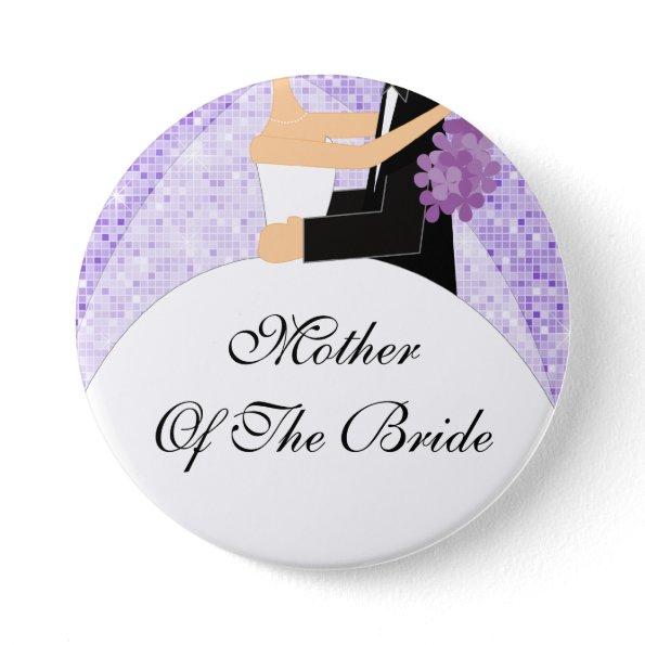 Sparkly Mother of the Bride Button / Pin Purple