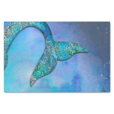 Sparkly Ocean Mermaid Fin Tail Birthday Party Tissue Paper