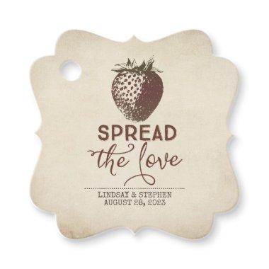 Spread The Love Strawberry Wedding Favor Tags
