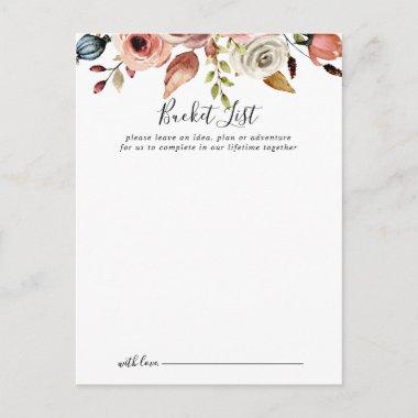 Spring Elegant Floral Wedding Bucket List Invitations