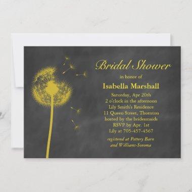 Spring Floral Chalkboard Bridal Shower Invitations