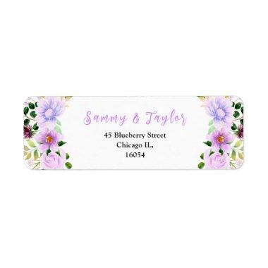 Spring Purple Floral and Foliage Label
