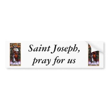 St. Joseph pray for us - stained glass window Bumper Sticker