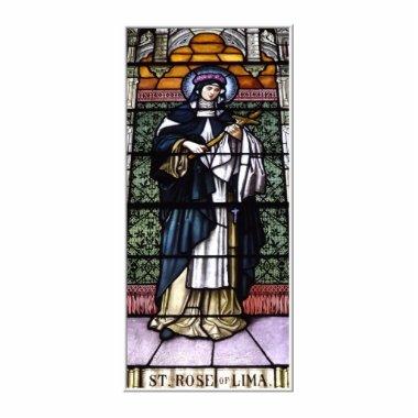 St. Rose of Lima -pray for us-stained glass window Statuette