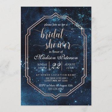 Star Sky Celestial Galaxy Bridal Shower Invitations