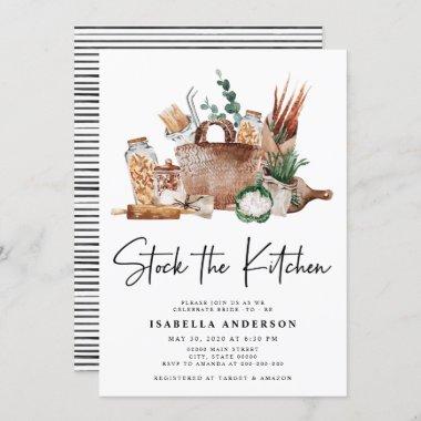 Stock the Kitchen Pantry Greenery Bridal Shower In Invitations
