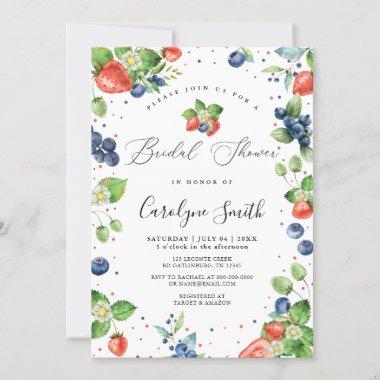 Strawberry Berry Bridal Shower Invitations