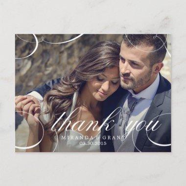 Stunningly Scripted Wedding Photo Thank You Invitations