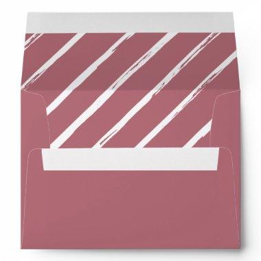 Stylish Diagonal Lines Pattern Wedding Invitations Envelope