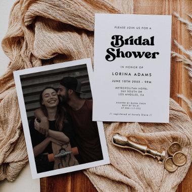 Stylish retro black & white Photo bridal shower Invitations