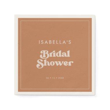Stylish retro Brown sugar Bridal Shower Napkins