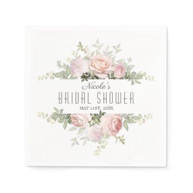 Summer Rose Garden Bridal Shower Napkins