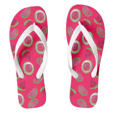 Summer Splash: Watercolor Watermelon Flip Flops