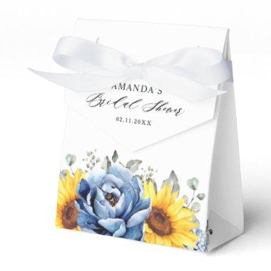 Sunflower Dusty Blue Slate Peony Bridal Shower Favor Boxes