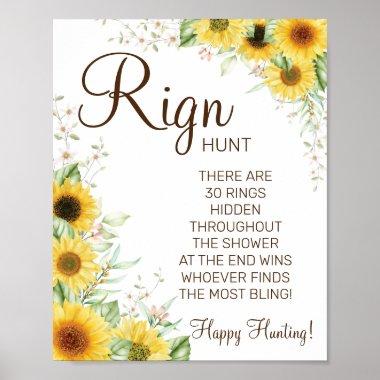 Sunflower Ring Ring bridal shower game sign