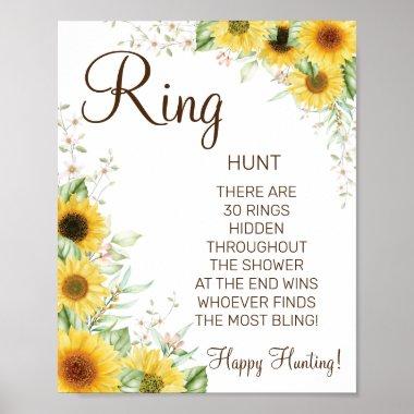 Sunflower Ring Ring bridal shower game sign