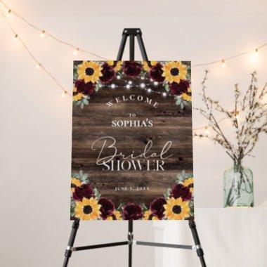 Sunflower Rustic Wood Bridal Shower Welcome Sign