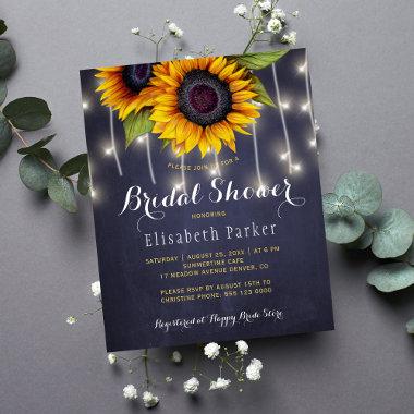 Sunflowers rustic budget bridal shower Invitations