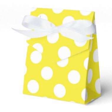 Sunny Yellow & White Polka Dots Birthday Party Favor Boxes