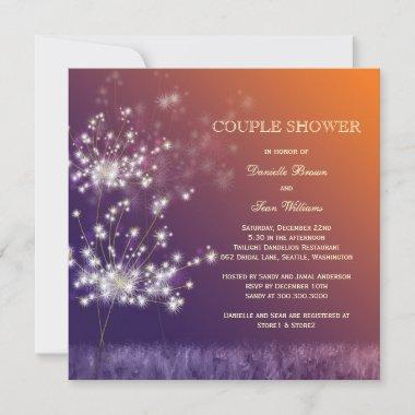Sunset Dandelions Wedding Couples Shower Invitations