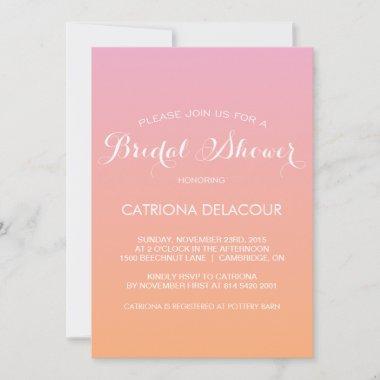 Sunset Ombre Gradient Bridal Shower Invitations