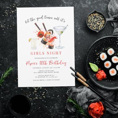Sushi Party | Good Times Roll Girls Night Party Invitations