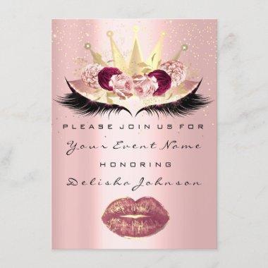 Sweet 16th Bridal Quinceanera Kiss Princess Pink Invitations