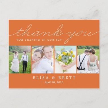 Sweet Collage Wedding Thank You Invitations - Orange