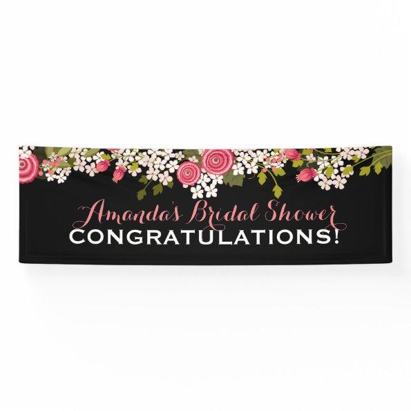 Sweet Floral Bridal Shower Congratulations Banner