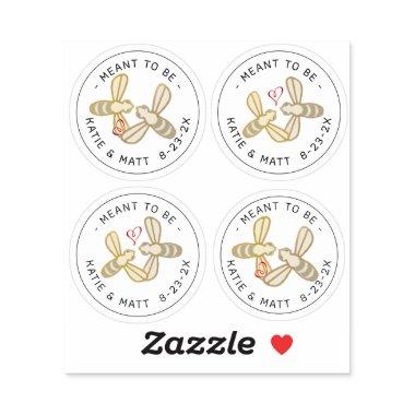 Sweet Little Bees Heart Meant to Be Wedding Honey Sticker