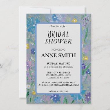 Sweet Pea Floral Bridal Shower Invitations