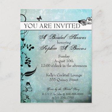 Tattoo Rose and Fluers Bridal Shower Invitations
