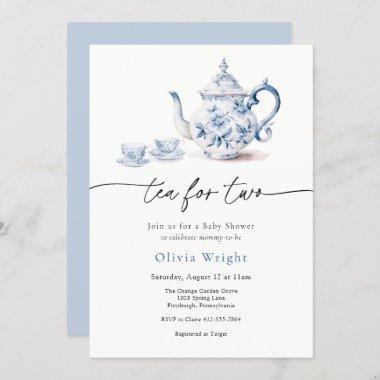 Tea for Two Baby Shower Tea Party Invitations