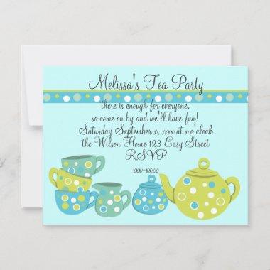 Tea Party Bedotted Invitations