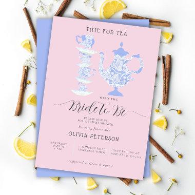 Tea Party Lavender Pink Boho Lace Bridal Shower Invitations