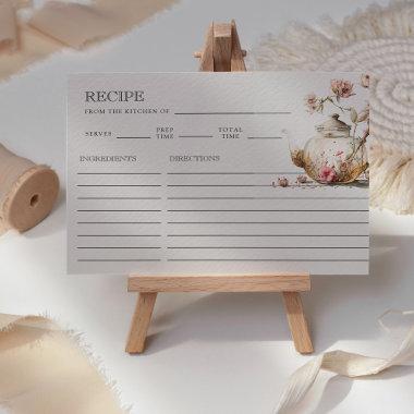 Tea Party Wildflower Bridal Shower Recipe Invitations