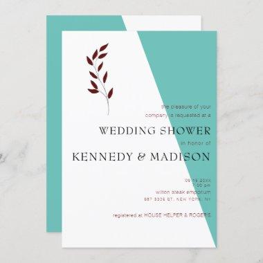 Teal Monogram Geometric Wonderful Wedding Invitations