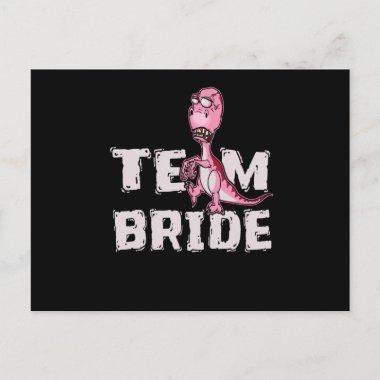 Team Bride Pink Dinosaur Bridal Shower Invitation PostInvitations