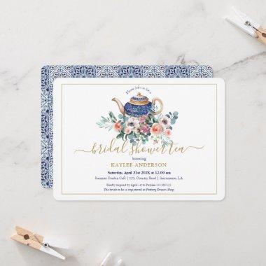 Teapot floral Bridal Shower tea invitation Invitations