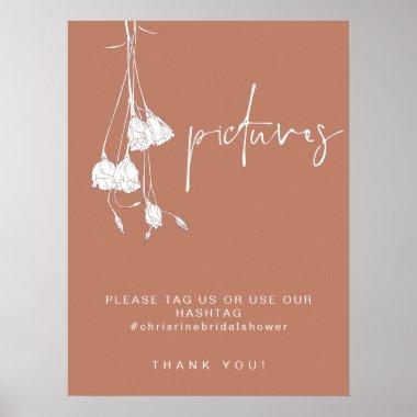 Terracotta Floral Pictures Tag Us Bridal Shower Poster