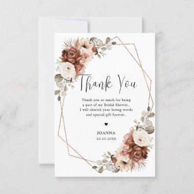 Terracotta Pampas Grass Rustic Bridal Shower Thank You Invitations