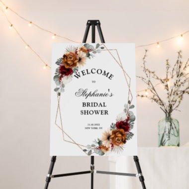 Terracotta Sage Burgundy Bridal Shower Welcome Foam Board