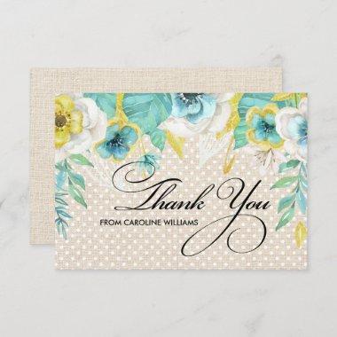 Thank You Bridal Shower Floral Burlap Invitations